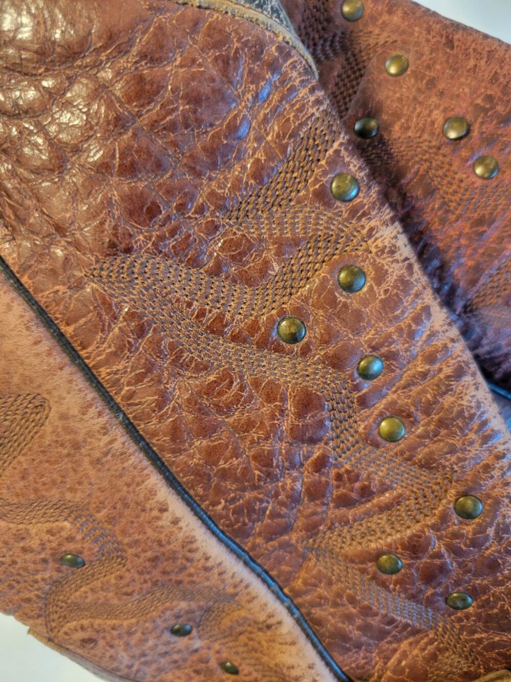 Bed|Stü Cisalpine Harness Boots Cobbler Series Distressed Leather Women's 7.5 - Picture 12 of 15